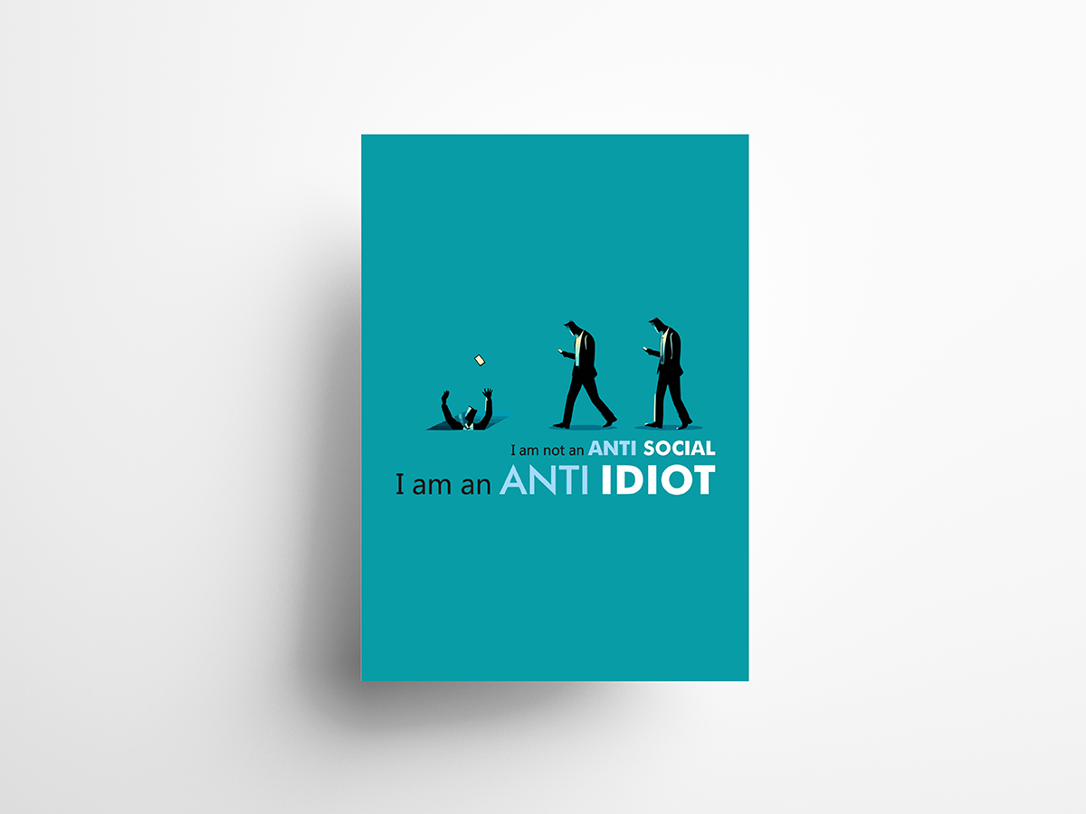 anti-social-idiot-a3-poster-sea-green-mockup